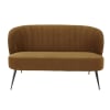 2-Sitzer-Sofa mit ockergelben Samtbezug